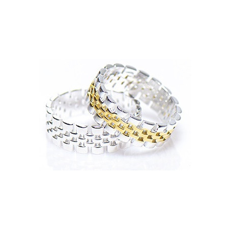 Rolex schakel ring zilver goud | Rolex ring jewelry | Rolex jewel