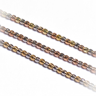 Gediamateerde balletjes ketting | Diamond cut ketting | Sieradenset vrouw goedkoop