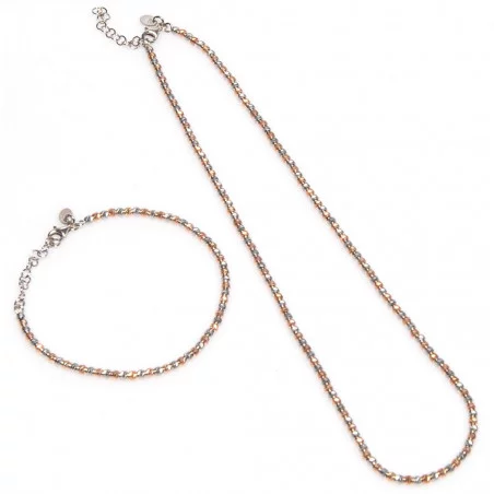 Bi-color sieradenset roségoud | Roségouden ketting