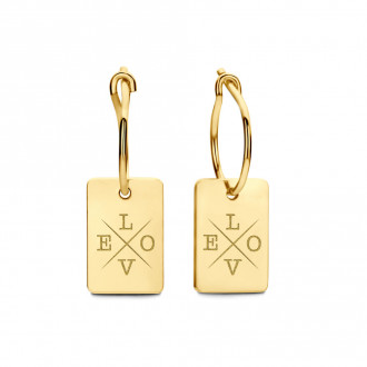 Initiaal oorbellen goud | Goedkope gouden oorbellen letter