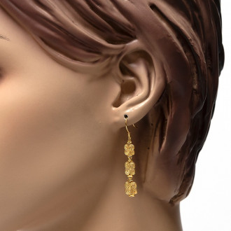 Mattenklopper oorbellen | Gouden mattenklopper oorbellen dames 2