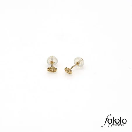 Gouden mattenklopper oorbellen voor kinderen