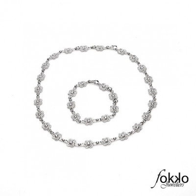 Zilveren mattenklopper armband Swarovski