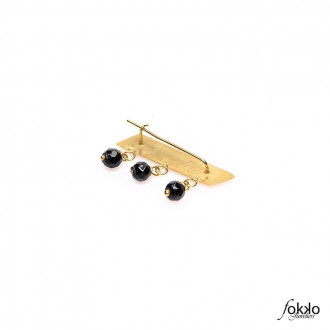 Gouden Surinaamse speld met ogri ai kralen 2