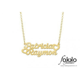 Dubbele gouden naamketting | Gouden naam ketting 2