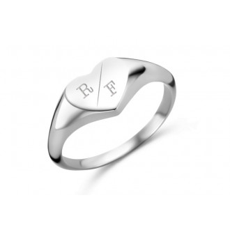 zegelring hart initialen | Letter ring | Gravure ring | graveren ring