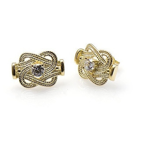 Goedkope gouden mattenklopper oorbellen Swarovski