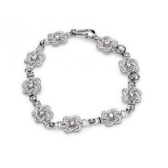 Zilveren mattenklopper armband Swarovski