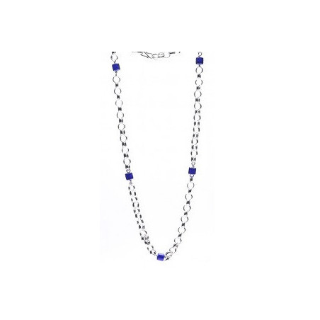 Lontai ketting met blauwe ingi boka | Surinaamse ketting met blauwe kralen