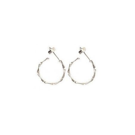 Zilveren Surinaamse bamboe oorbellen