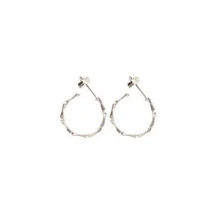 Zilveren Surinaamse bamboe oorbellen