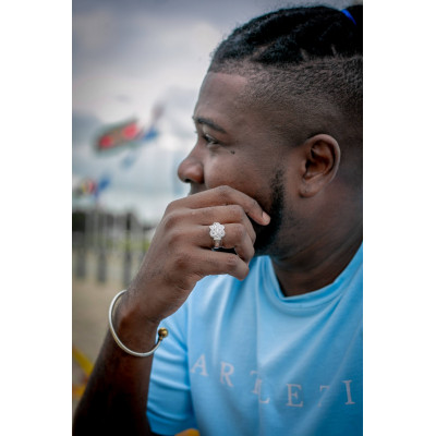 Mattenklopper ring (maat M). Surinaamse sieraden. Surinaamse ring.