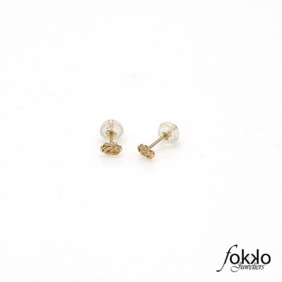 Mattenklopper oorbellen goud baby | Surinaams gouden babysieraden