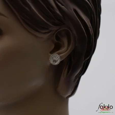 Rolex style oorbellen zirkonia - 2